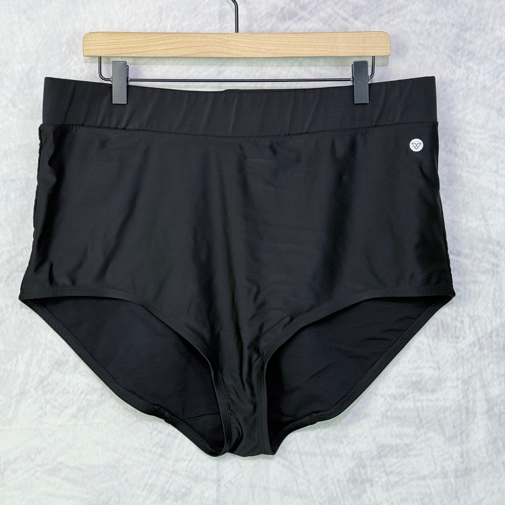 Livi Active Swim Bottoms Womens sz 24 Black High Waist Bikini beach vacation
